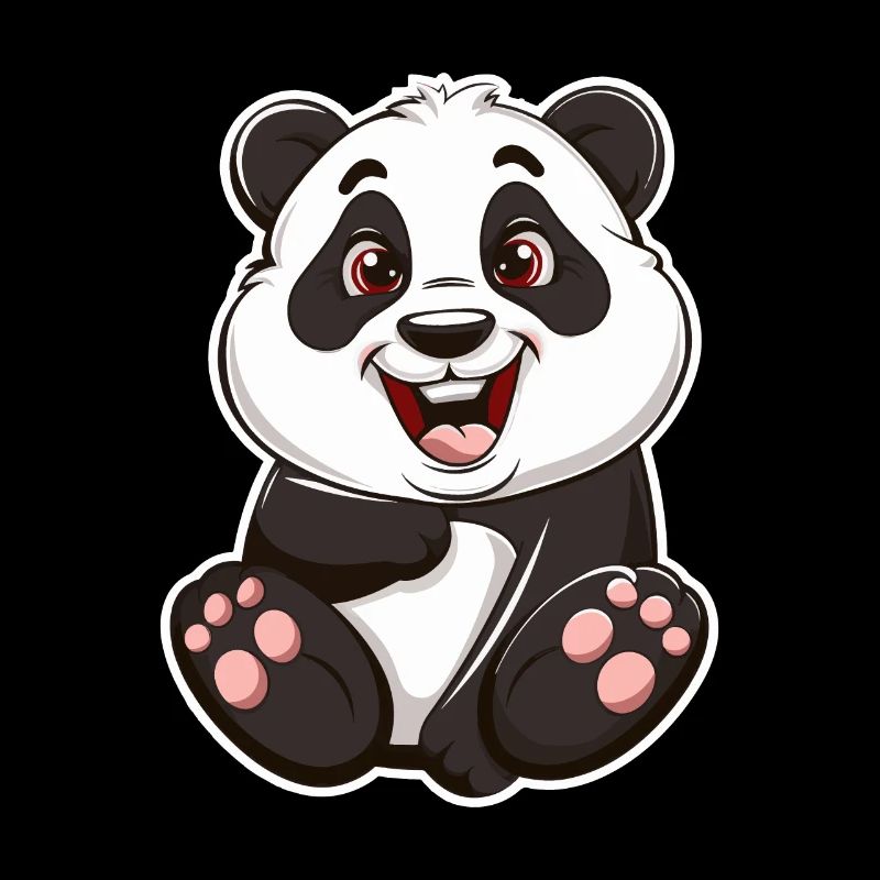 Exubérant Panda Buddy Sticker