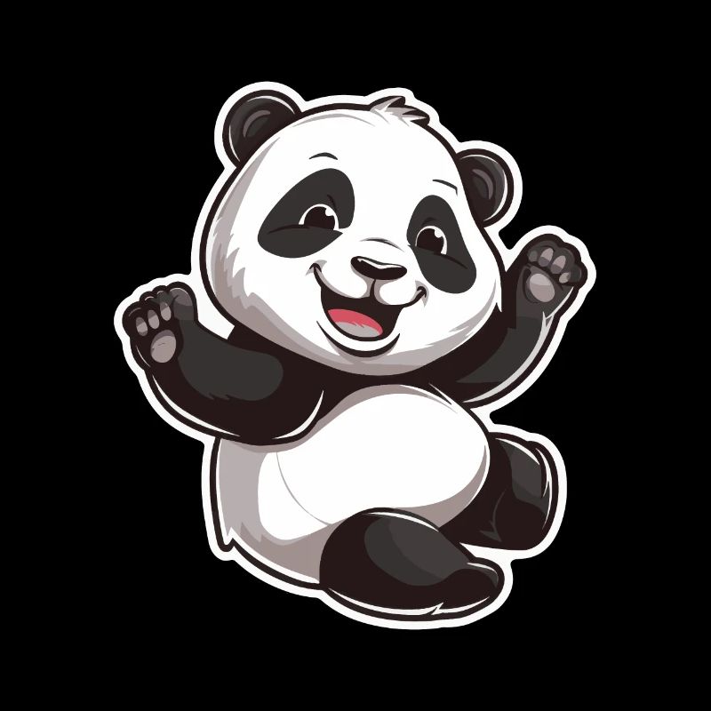 Exubérant Panda Buddy Sticker