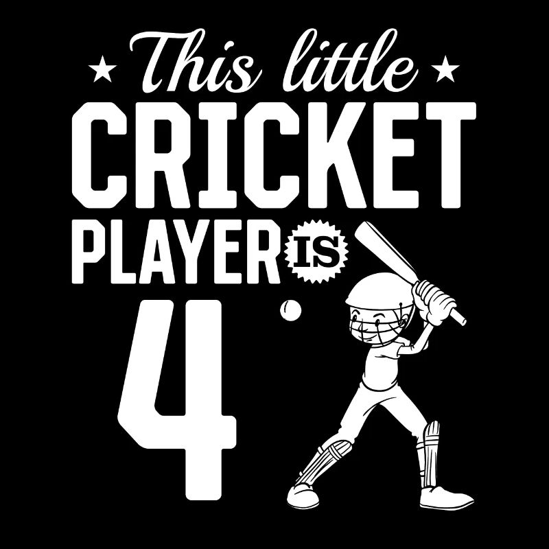 Cricket Player is 4 Years - 4th Birthday Cricket P