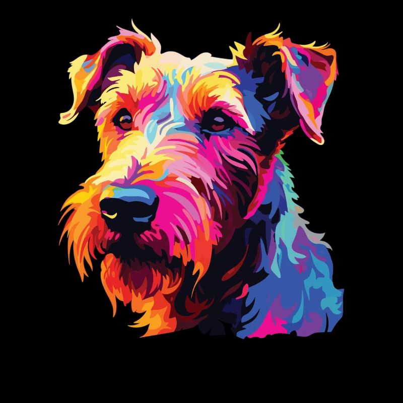 Aquarelle colorée Irish Terrier