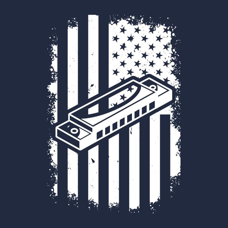Harmonica US Flag Harmonica Musician Harmonica Ins