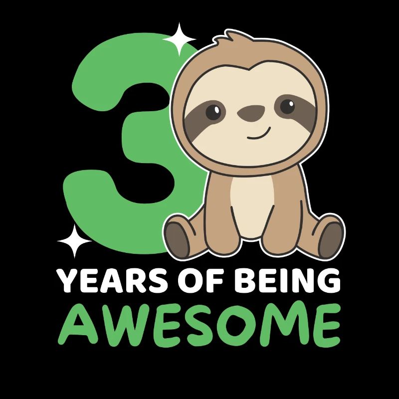 Sloth for 3rd birthday children three years old