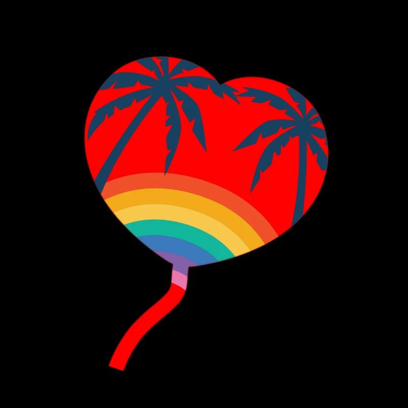 Regenbogen Herz Luftballon. Bunt und hipster
