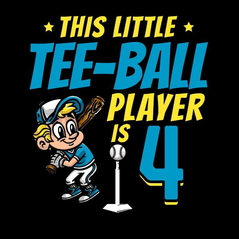Tee-ball player Party 4th Birthday Tee-ball player