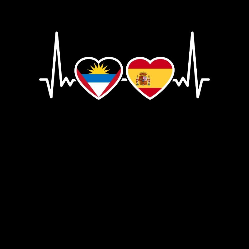Antigua und Barbuda Spanien Herzschlag Flagge
