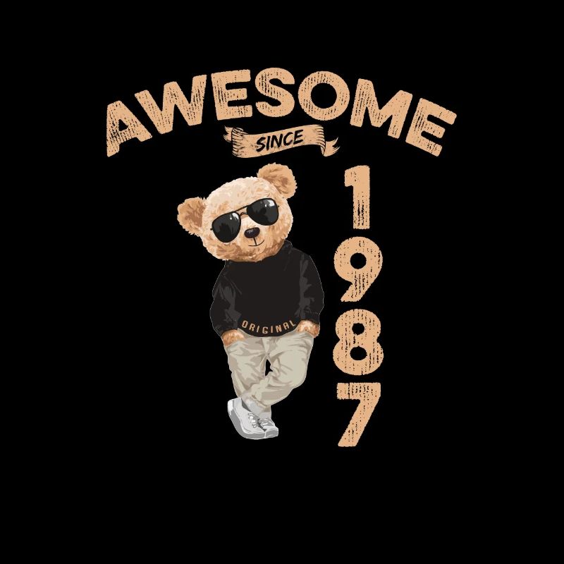 1987 Geburtstag Cool Teddy Bär Awesome since