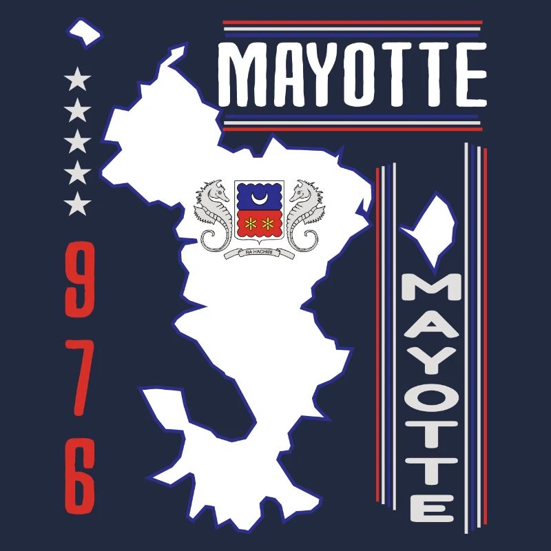 gift idea graphic design map of Mayotte 976