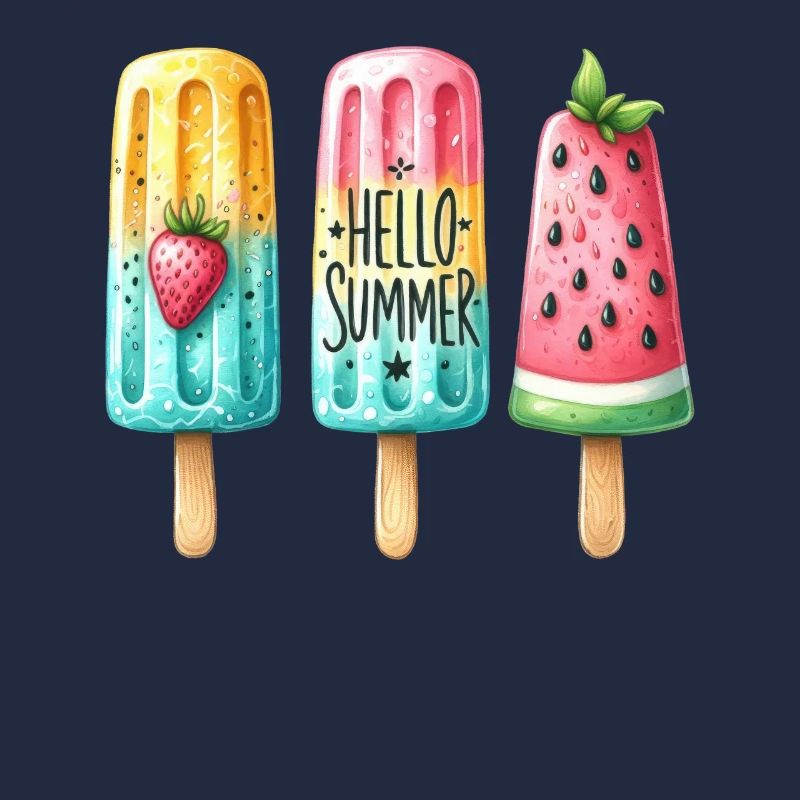 Hello Summer. Fröhliches Eis am Stiel Design, Eis,