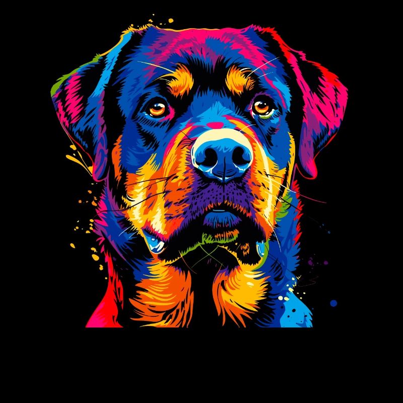 Rottweiler Hund Bunte Farben Pop Art Stolz Hunde
