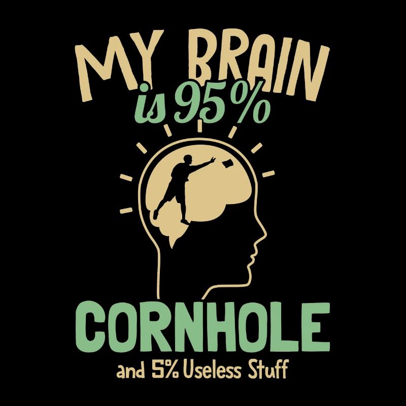 Mon cerveau est à 95% Cornhole Boards Bean Bag Game