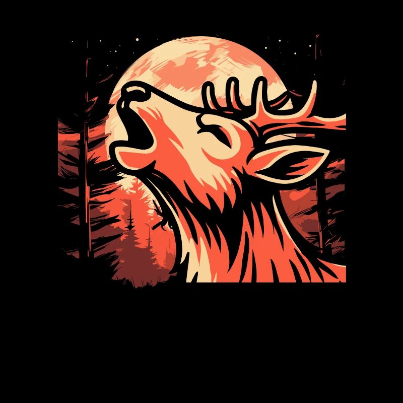 Cerf Lune Hurlement