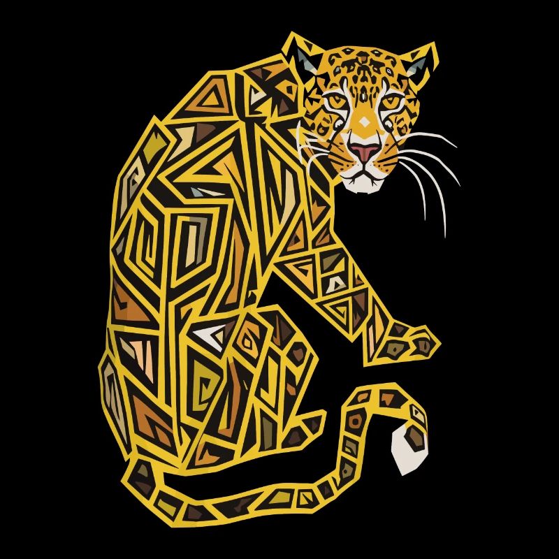 Geometrischer Leopard in Gelb und Braun