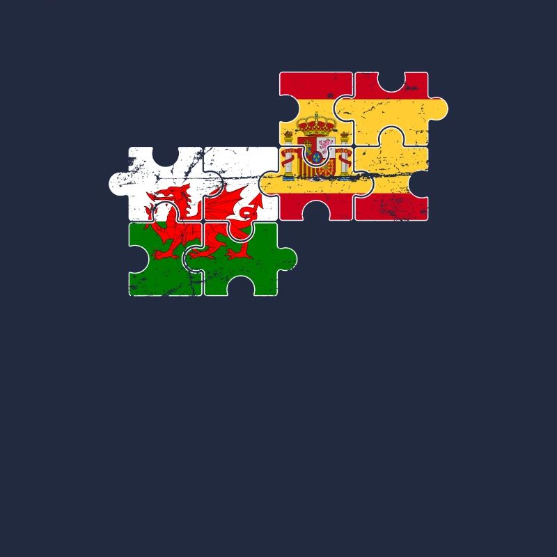 Wales Spanien Vintage Flagge Spanier Waliser