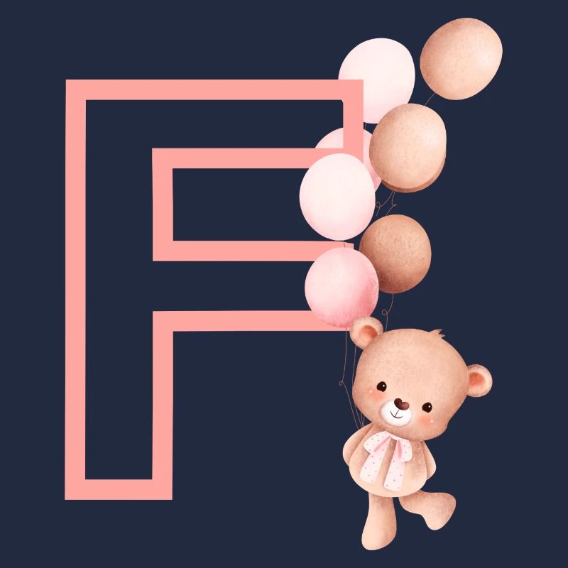Buchstabe f rosa Bär