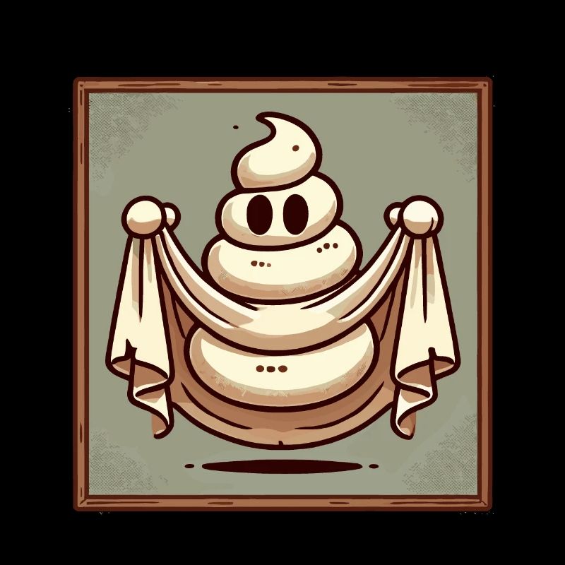 Drôle Caca Pile Ghost Bull Feuille Caca