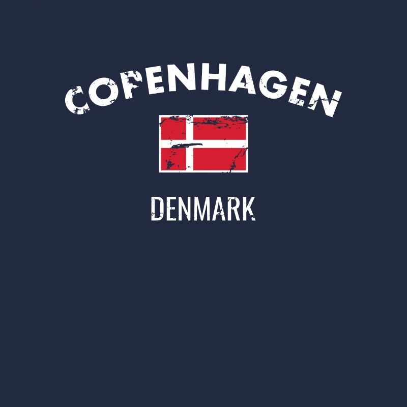 Copenhague Danemark Drapeau danois vintage
