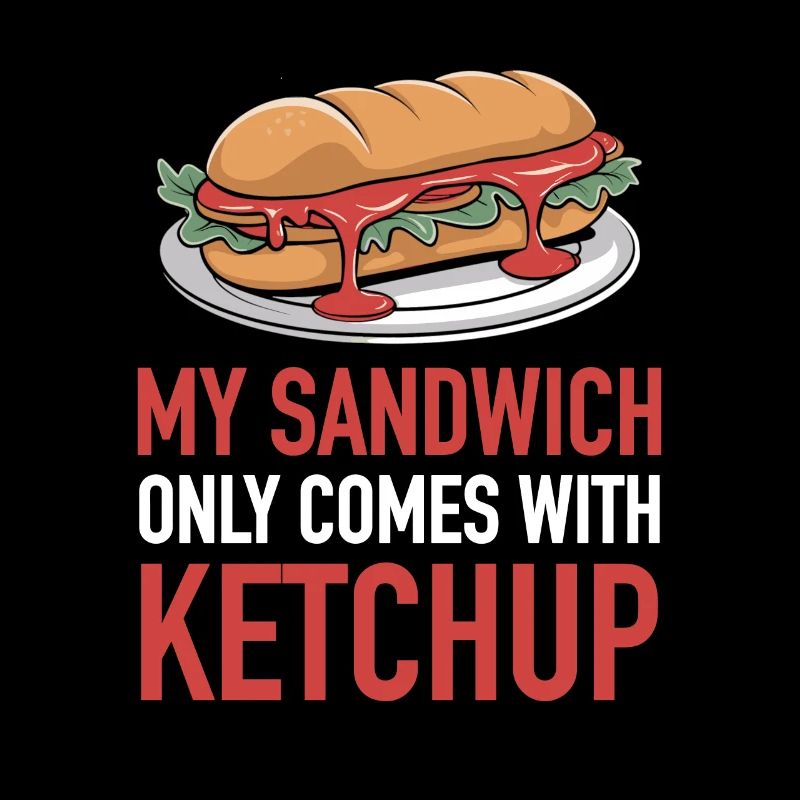 Sandwich with ketchup toasted bun