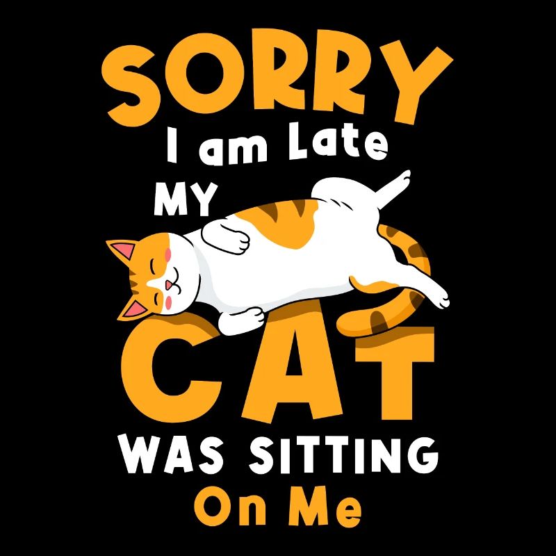 Désolé, je suis en retard, mon chat était assis sur moi Katzen