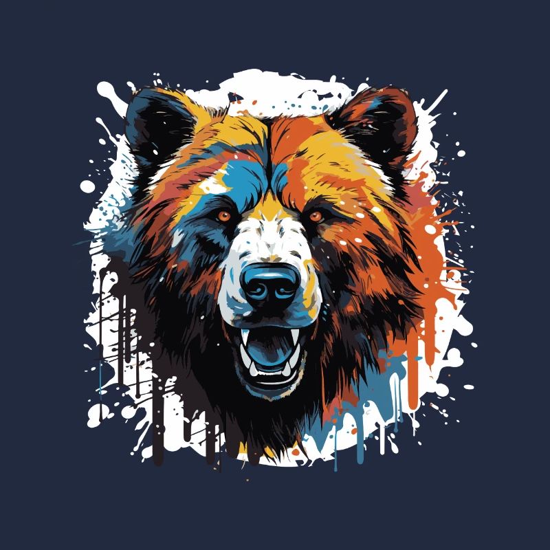 Bear Head Portrait Pop Art