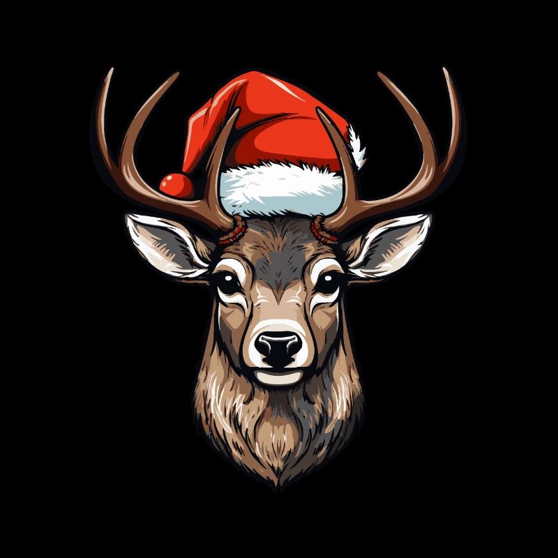Deer Head Christmas Portrait