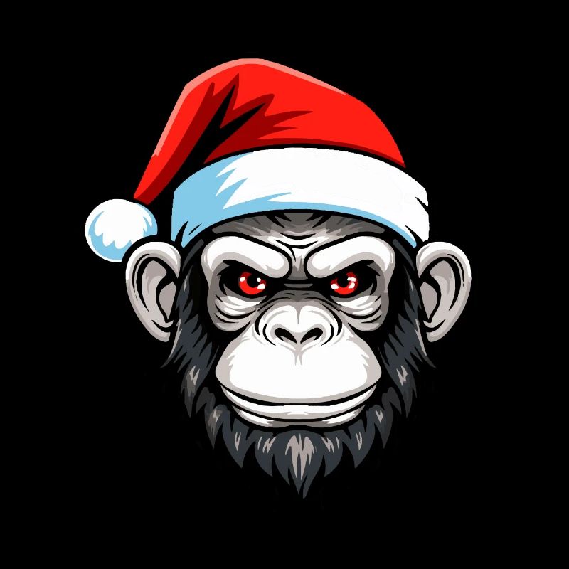 Portrait de Noël à tête de singe