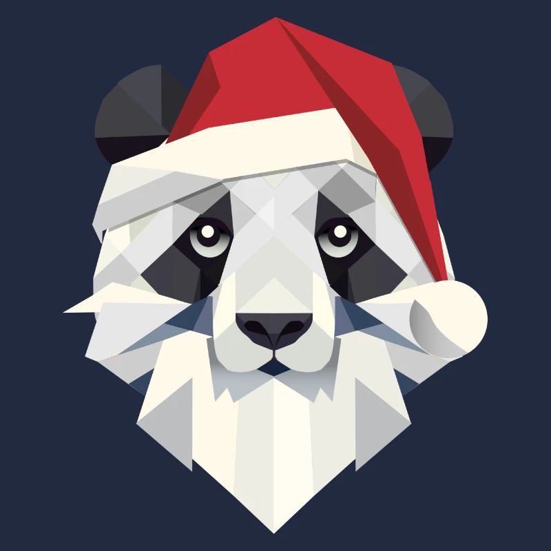 Joyeux Noël panda dans un style moderne