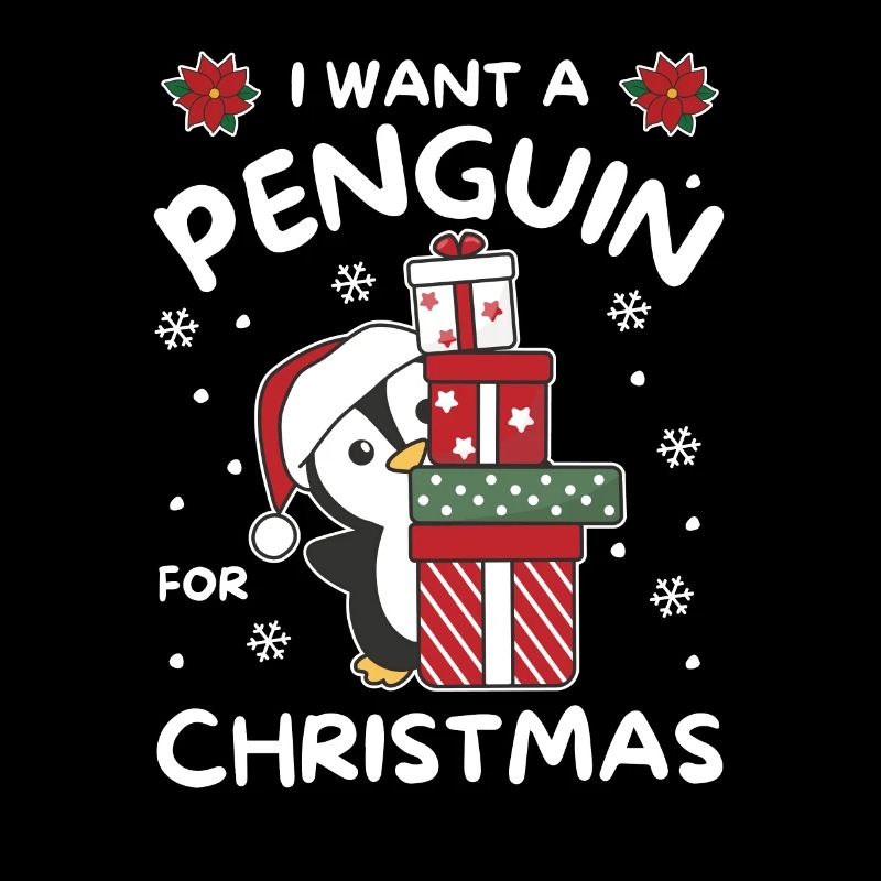 Ich will ein Pinguin zu Weihnachten süße Pinguine