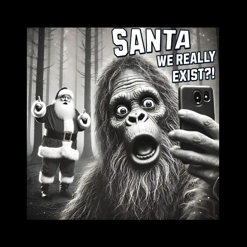 Bigfoot & Santa existe vraiment Selfie Noël