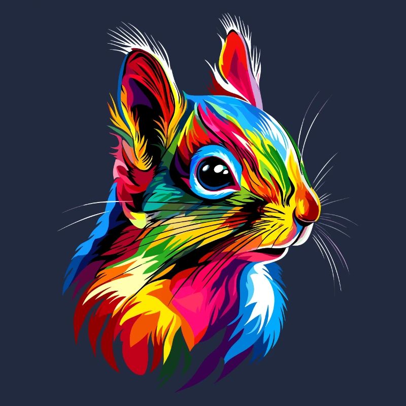 Eichhörnchen Kopfhörer Bunt Popart DJ Eichhörnchen