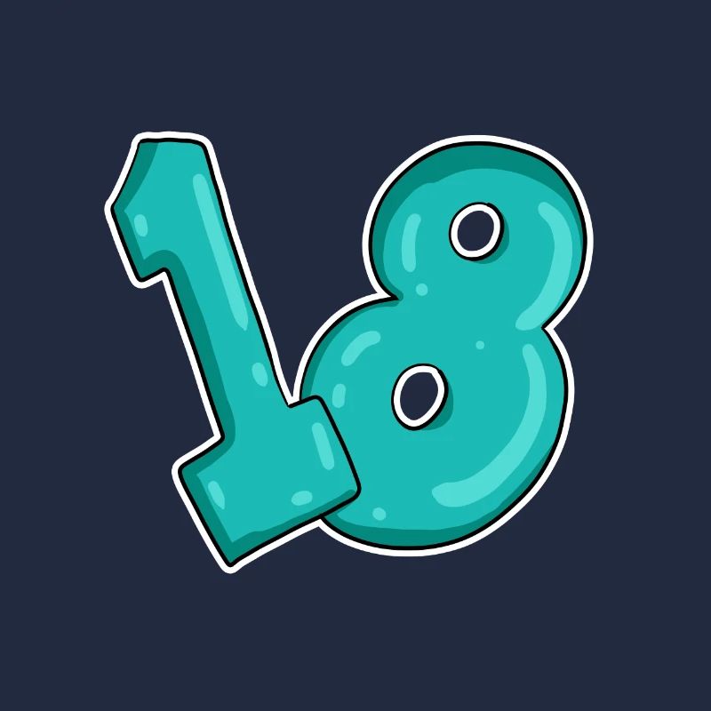 Dix-huit 18 Numéro Numéro