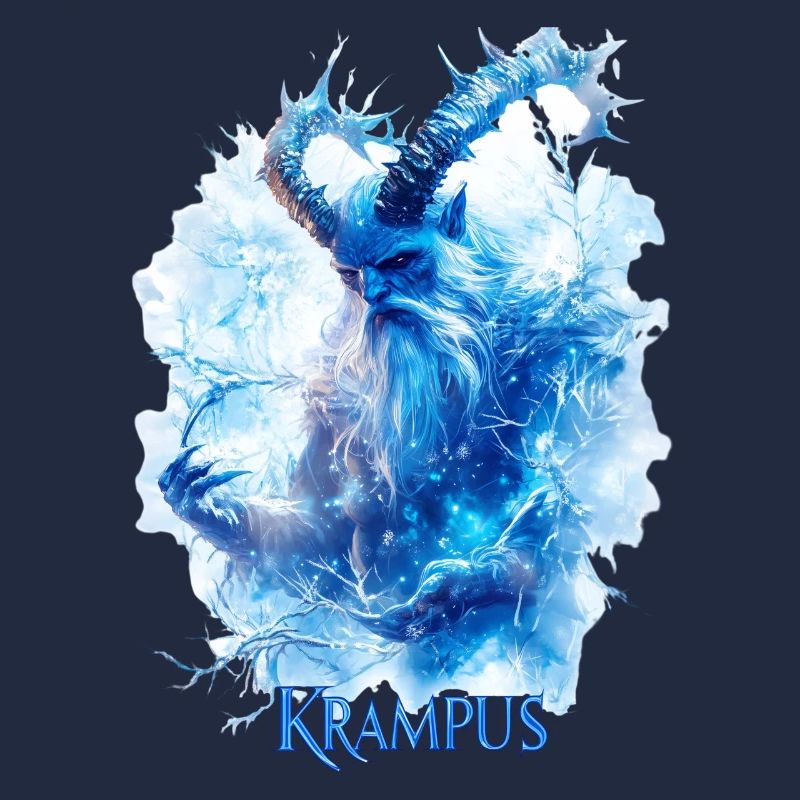Krampus in einer Eislandschaft