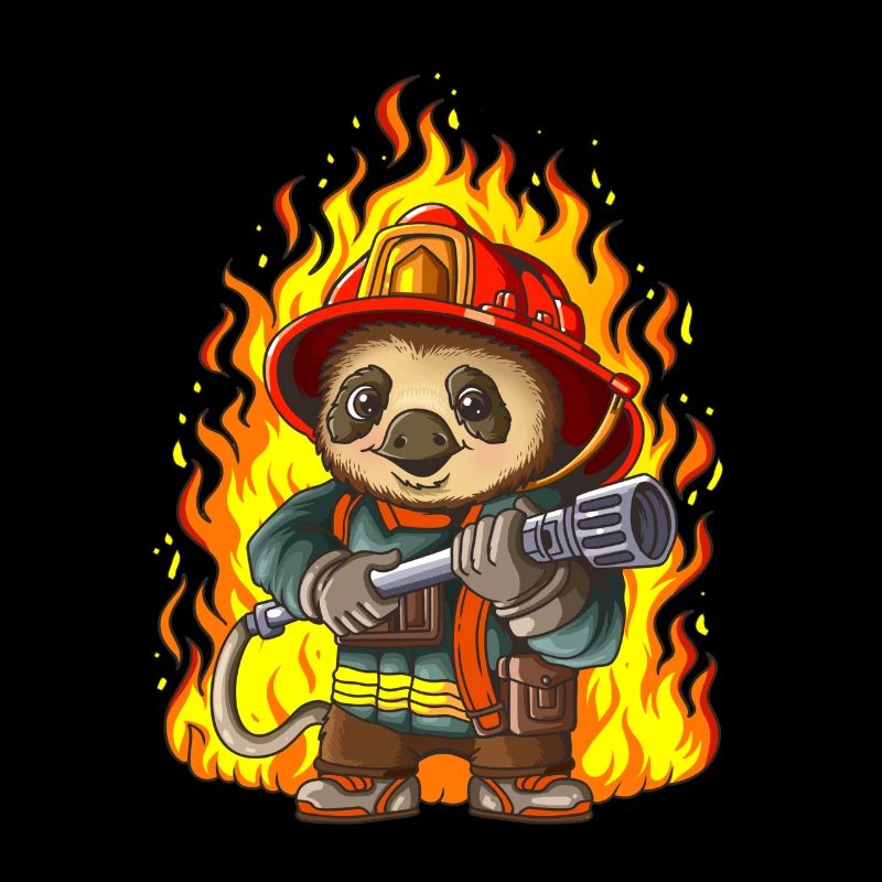 Heroic Brave Firefighter Sloth