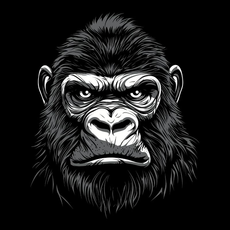 Gorille Portrait Faune Faune Jungle Singe