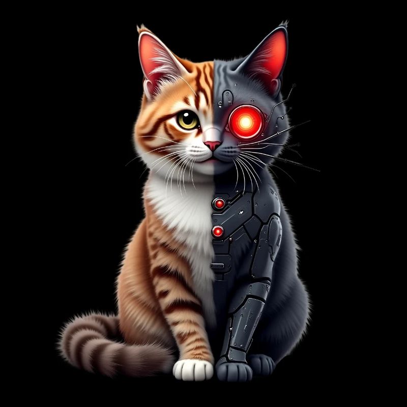 Drôle Robot Chat Tech Chats Cyborg Animal Chat