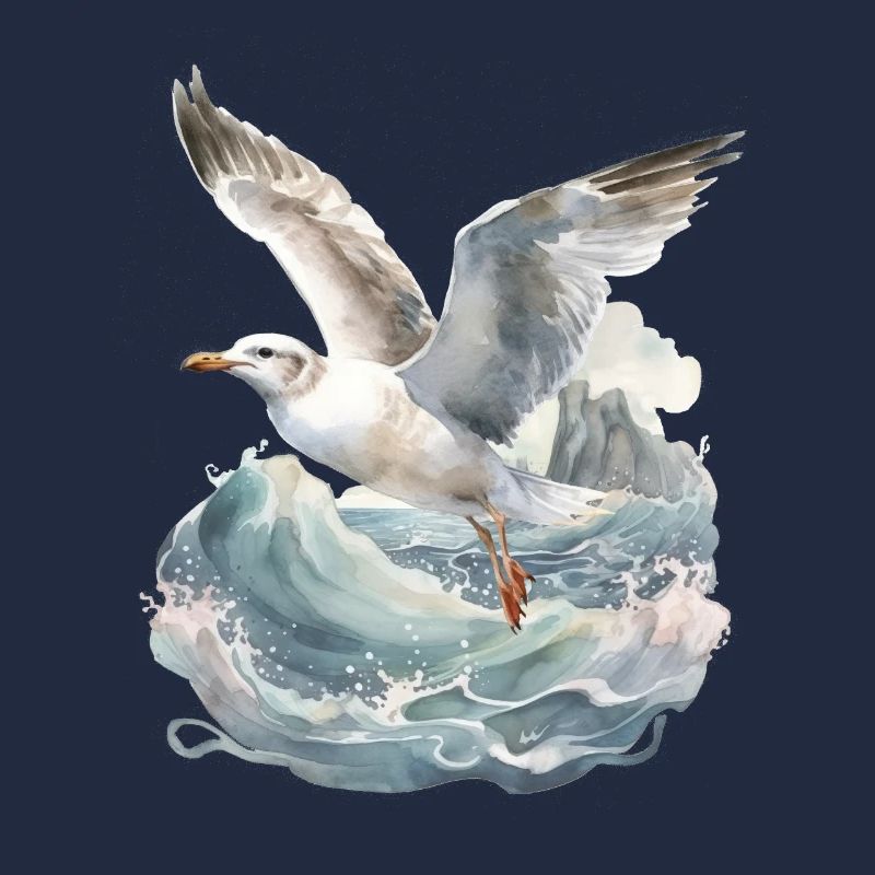 storm, sea, waves, coast, seagull, seagulls, maritime