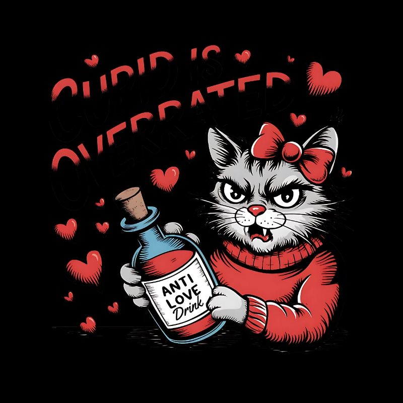 Célibataire Saint-Valentin Amour Cupidon Drôle Dicton