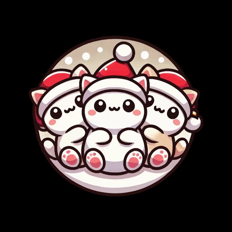 Chats mignons Noël Joie
