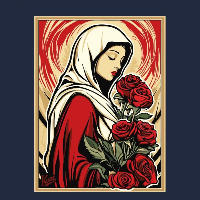 Die schöne Magd mit Rosen