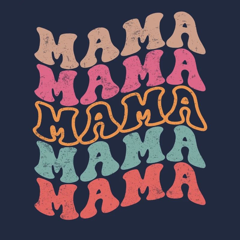Retro Groovy Mama Text Pattern
