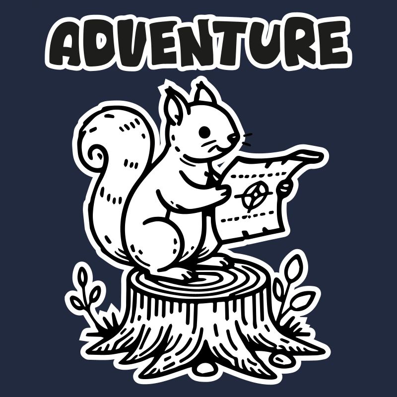 Squirrel Holding a map - "Adventure" Design