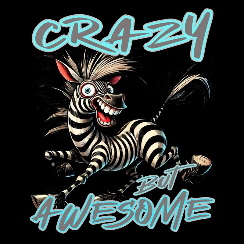 Crazy but Awesome Zebra Comic Style