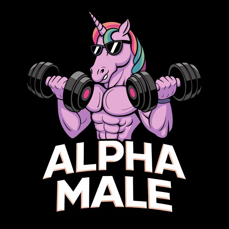 Regenbogen Alpha Man Einhorn