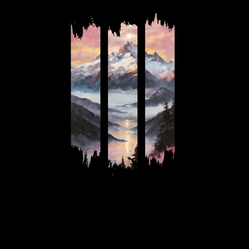 Triptych Mountain Dusk