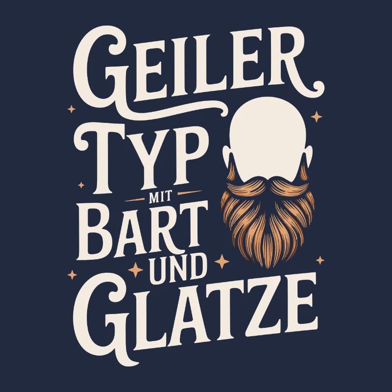Geiler Typ Mit Bart & Glatze Glatzkopf Bartträger