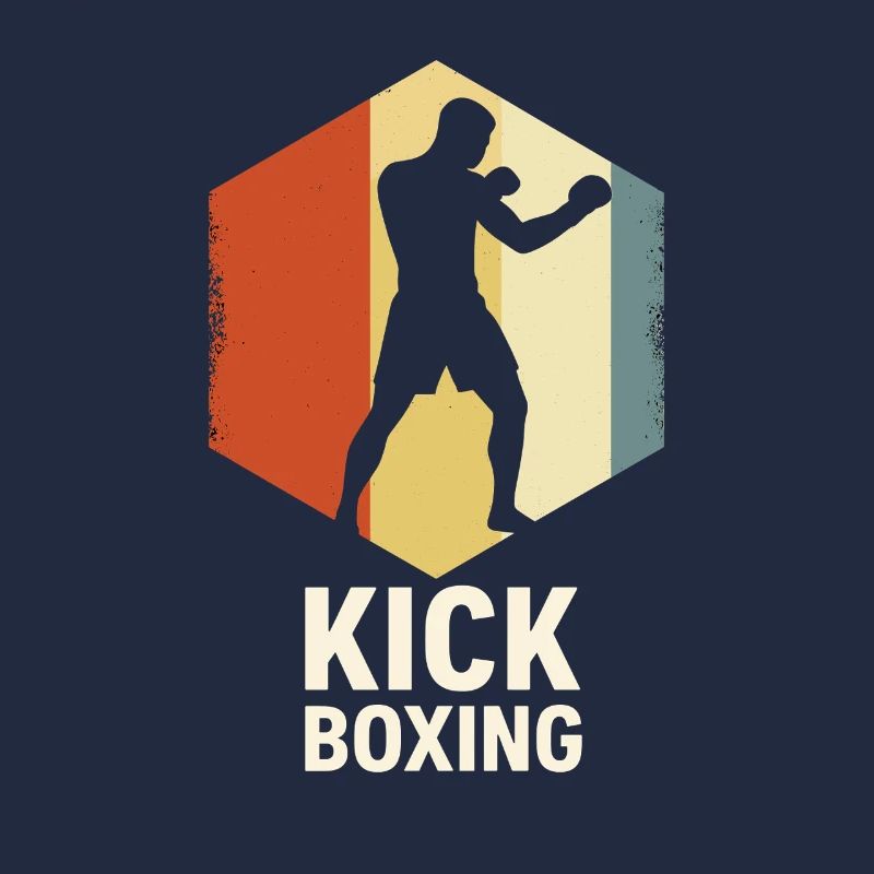 Retro Kickboxer Silhouette