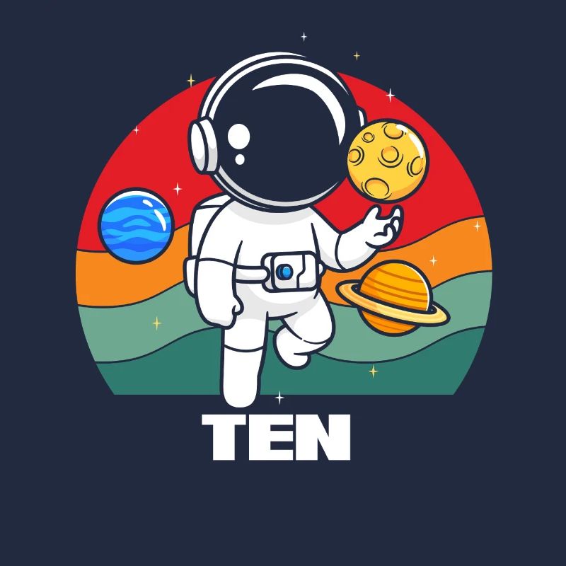 Astronaut in space with planet