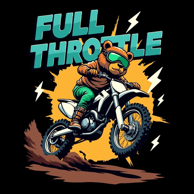 Full Throttle Bear Motocross Motorcycle