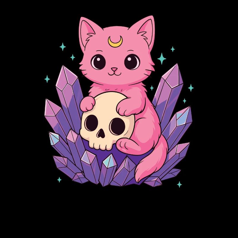 Kawaii Pastel Goth Mignon Chat effrayant Chauve-souris