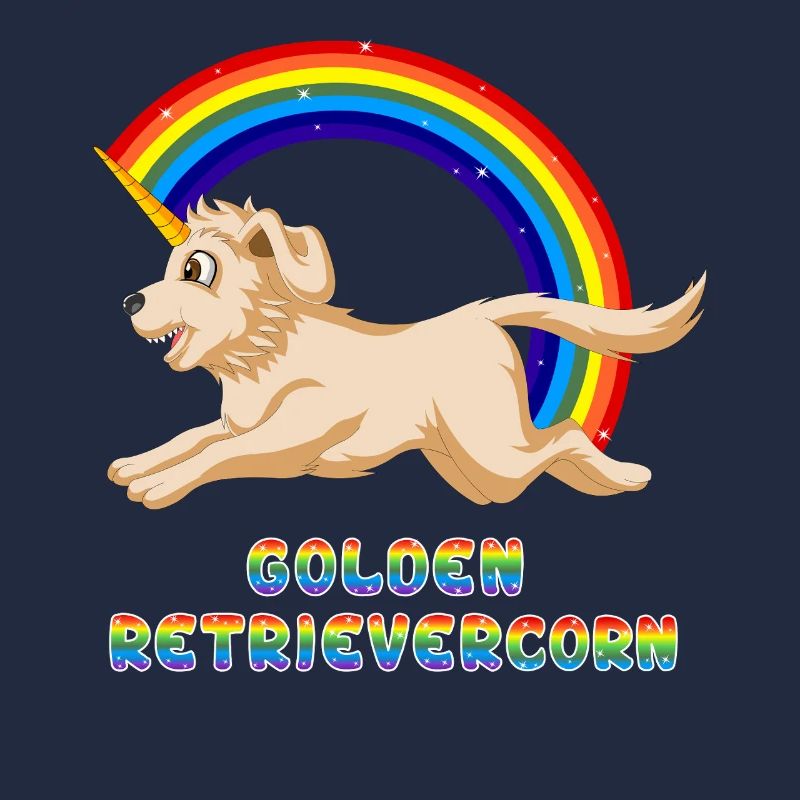 Golden Retriever Einhorn Regenbogen Design