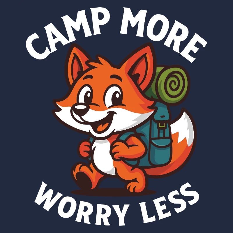 Camp More Worry Less Fox Design